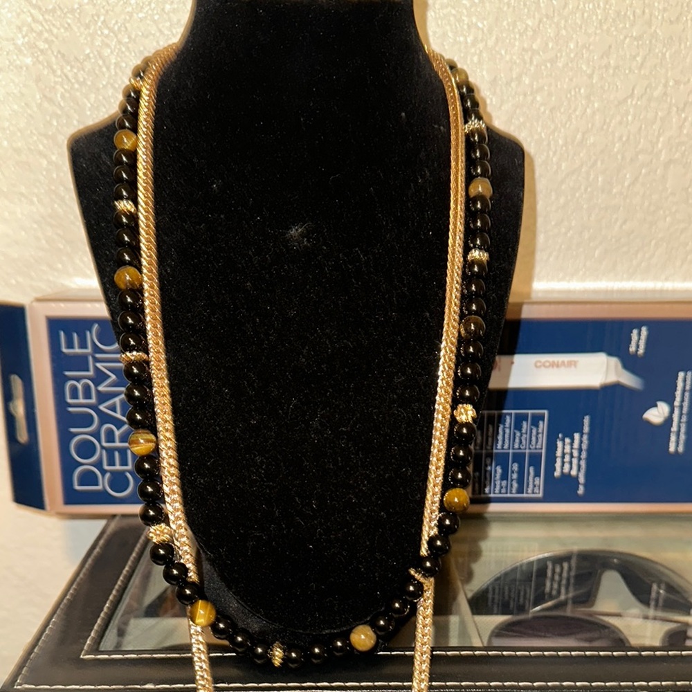 Aldo Black and Gold Classic Necklace